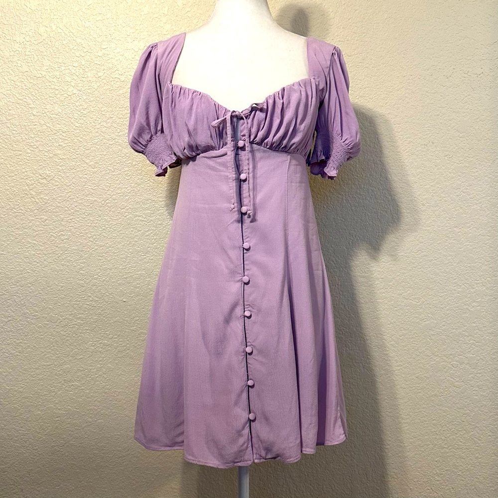 ☀️ Urban Outfitters Eggie Puff Sleeve Mini Dress - Picture 4 of 7
